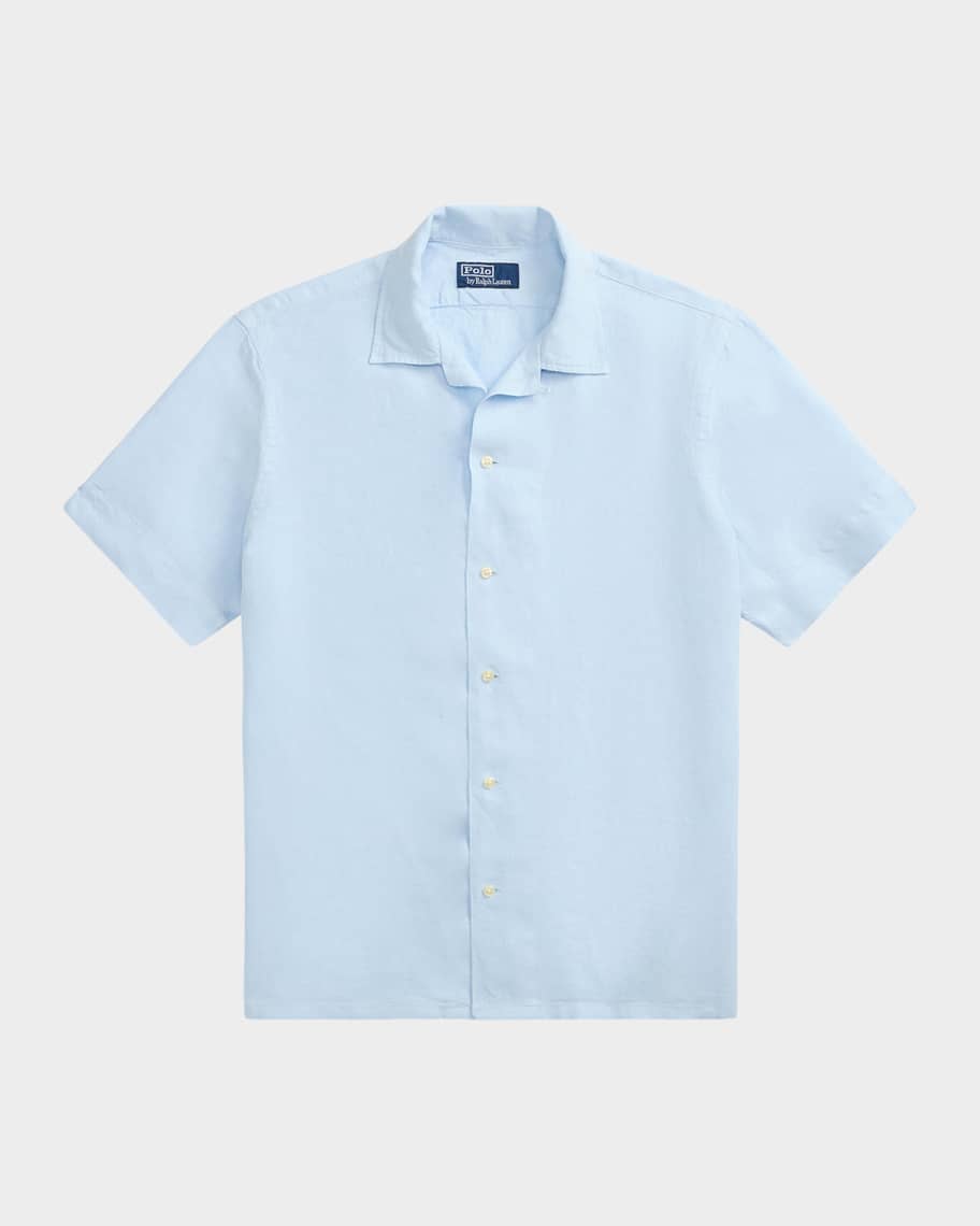 Polo Ralph Lauren Men's Classic-Fit Linen Camp Shirt | Neiman Marcus