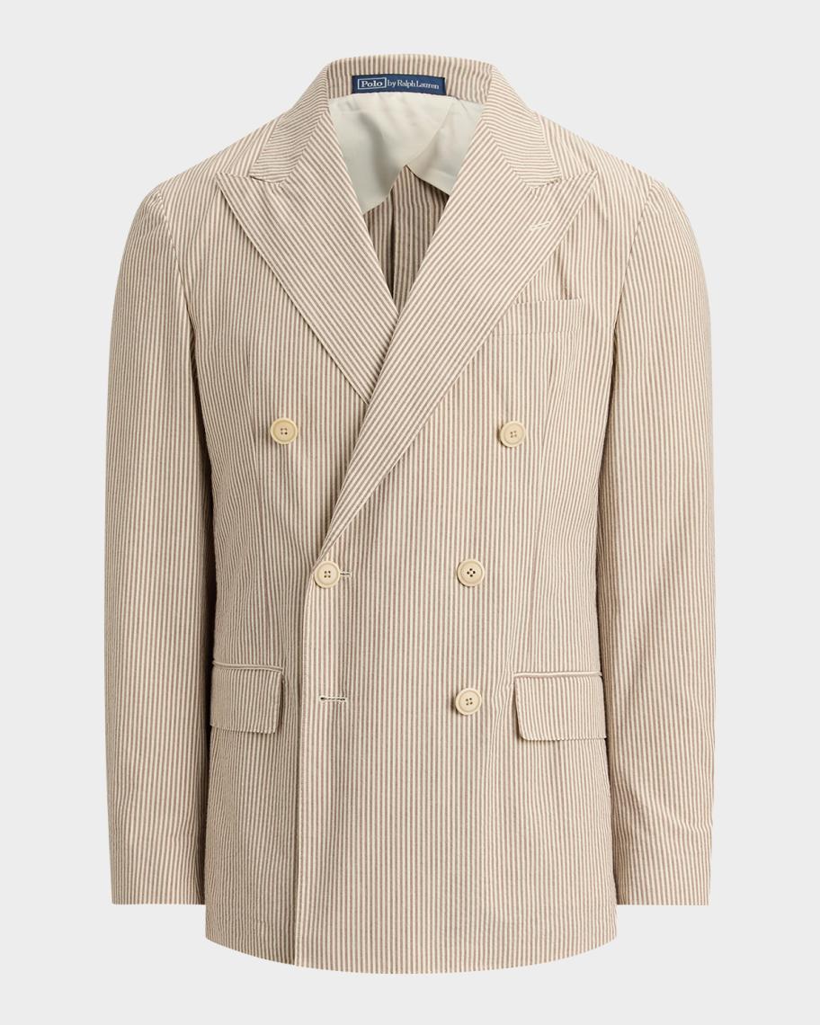 Polo Ralph Lauren Men's Stripe Seersucker Double-Breasted Blazer