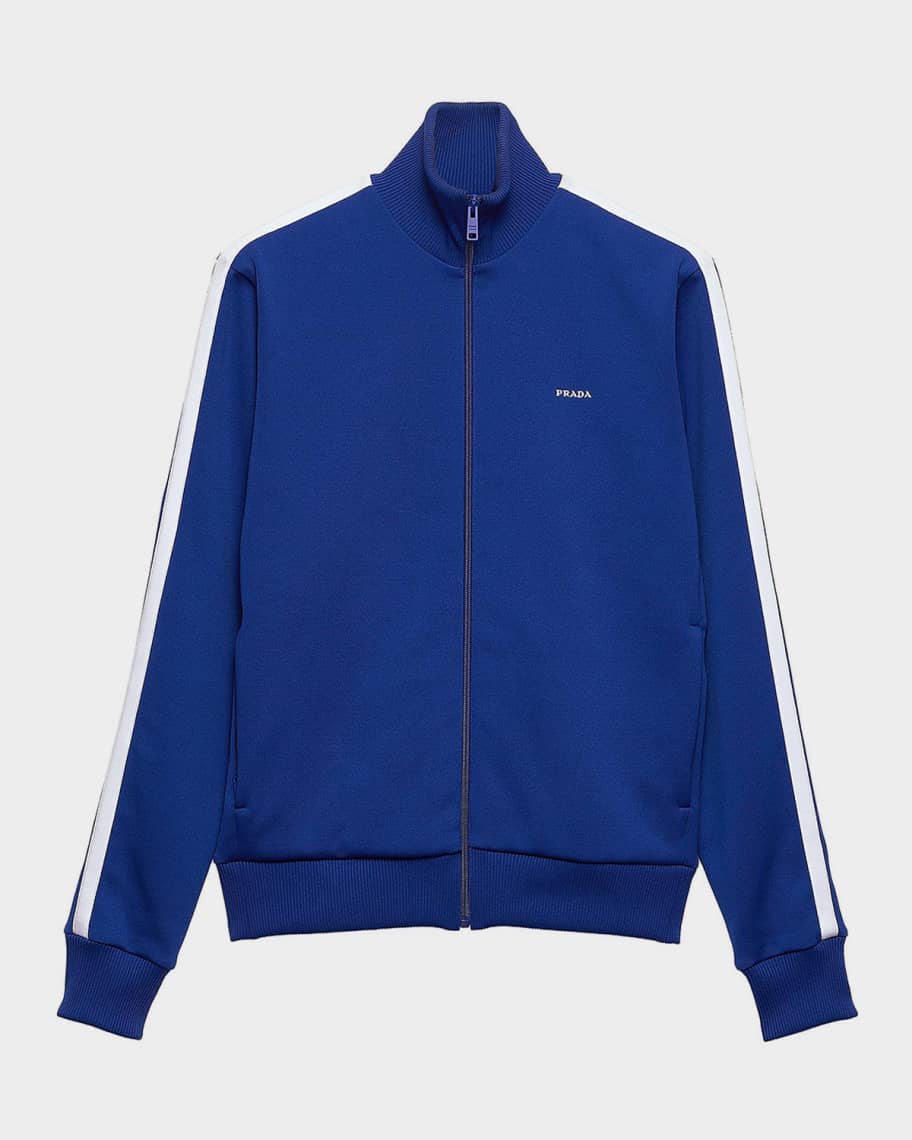 Prada Men's Technical Fabric Zip Track Jacket | Neiman Marcus