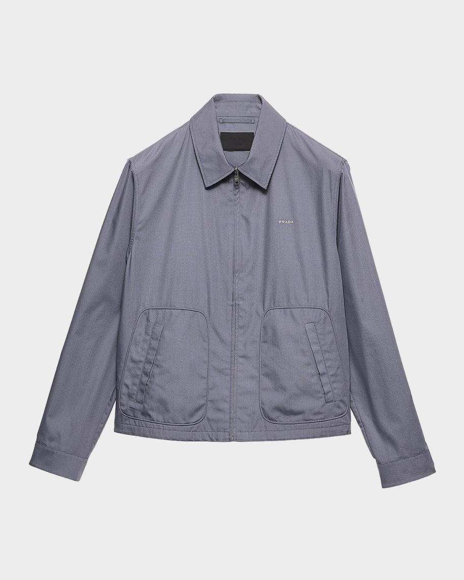 Prada Men's Technical Cotton Zip Jacket | Neiman Marcus