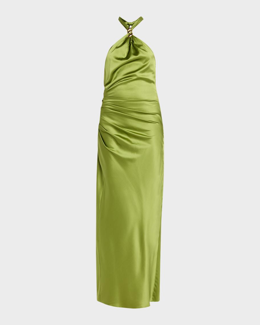 veronica beard alberta stretch-silk halter dress Veronica Beard Izaren Halter Maxi Dress | Cactus