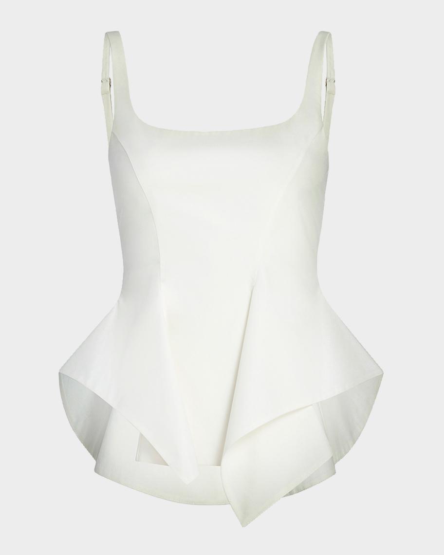 Khaite Loa Asymmetric Peplum Top | Neiman Marcus
