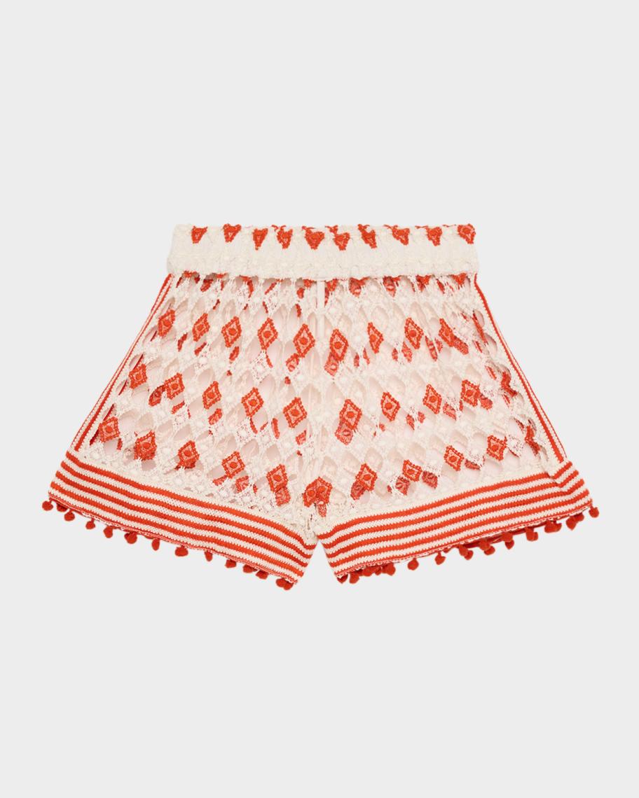 Ramy Brook Cordelia Crochet Coverup Mini Shorts | Neiman Marcus