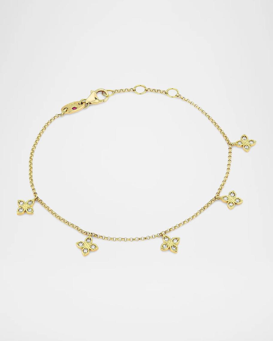 Roberto Coin 18K Yellow Gold Diamond Venetian Princess Dangle Station ...