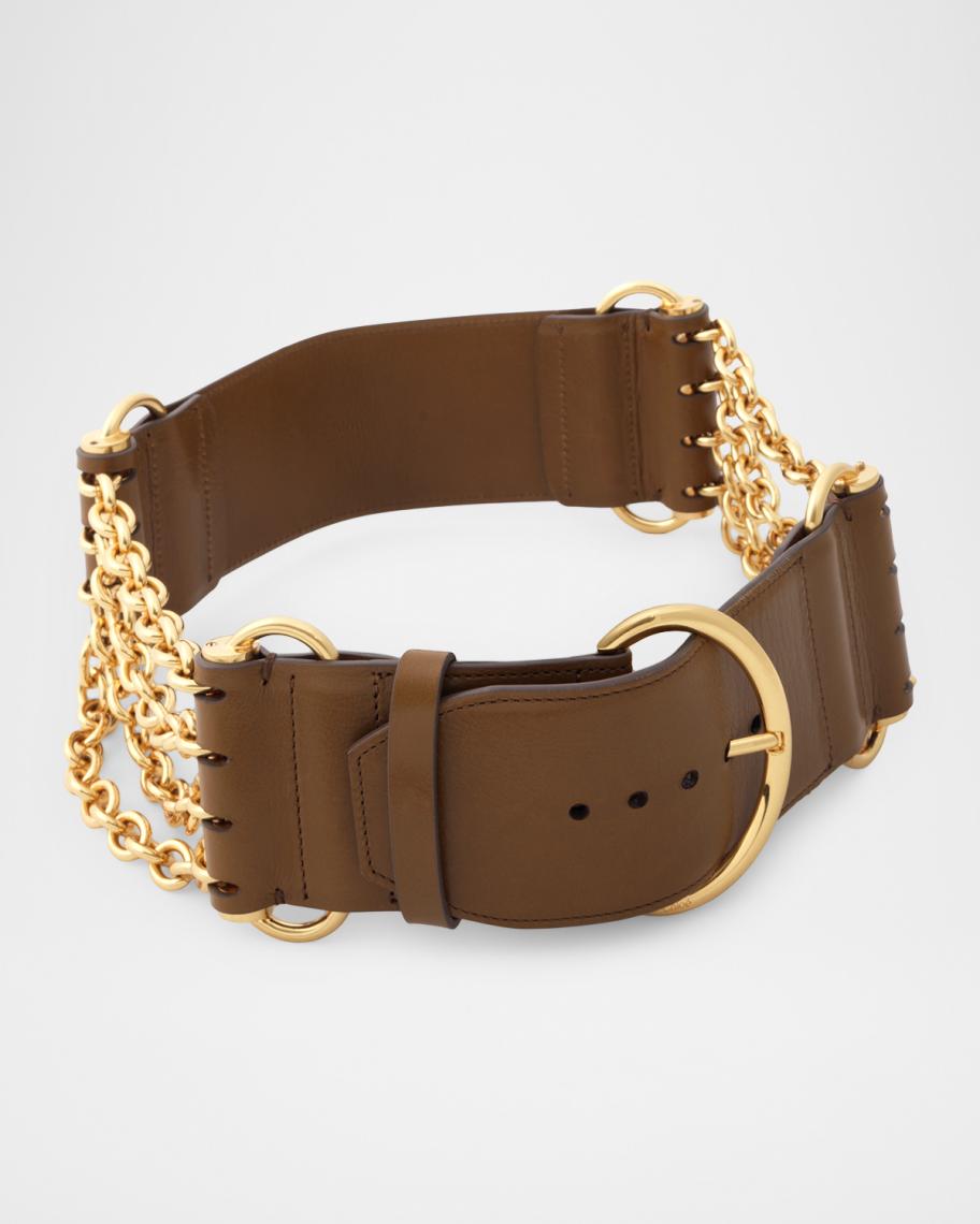 Chloe Chloé Chain And Leather Wide Camera Belt | Neiman Marcus