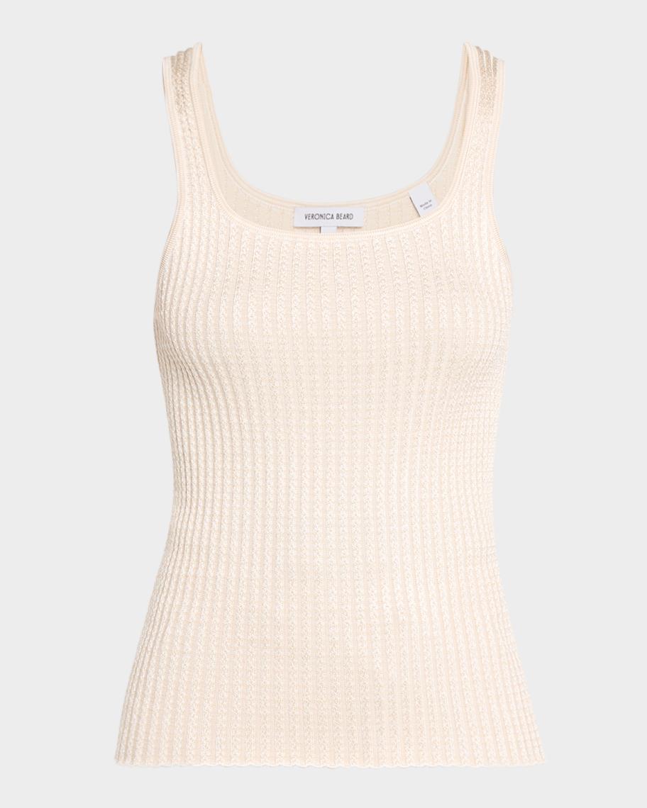 Veronica Beard Sandra Knit Square-Neck Tank Top | Neiman Marcus