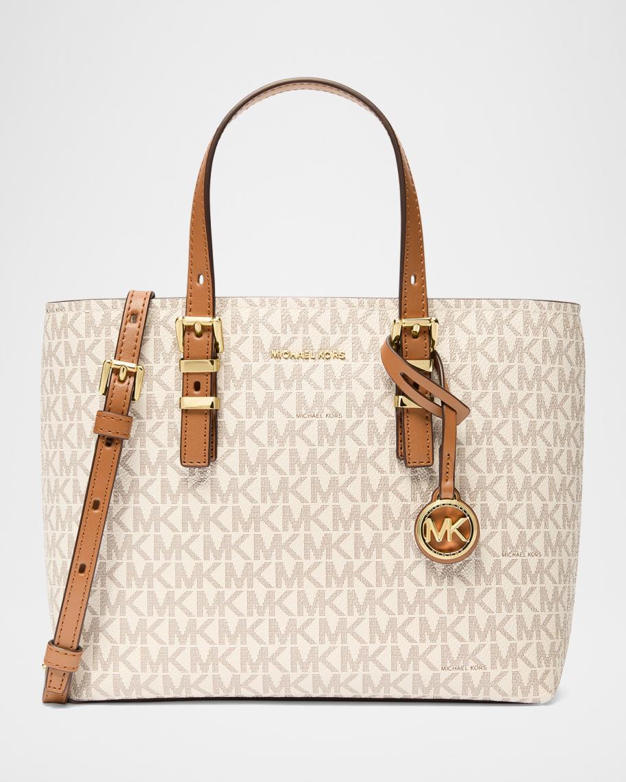 MICHAEL Michael Kors Quinn Small Logo-Print Canvas East-West