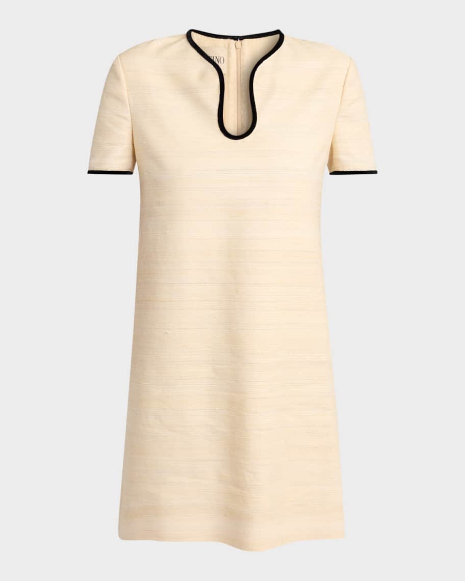 valentino silk mini dress VALENTINO GARAVANI Strapless pleated silk-satin mini dress