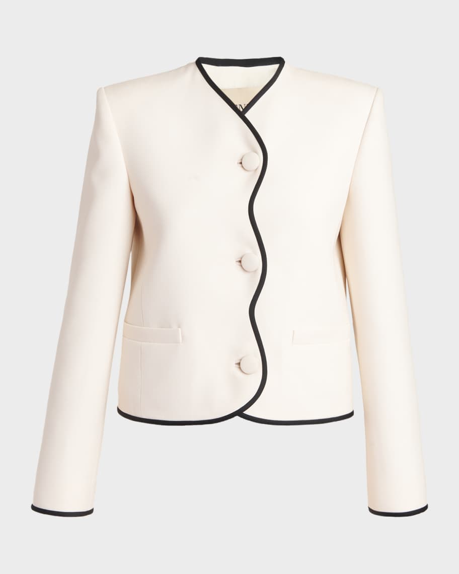 Valentino Garavani Virgin Wool Scallop Jacket | Neiman Marcus