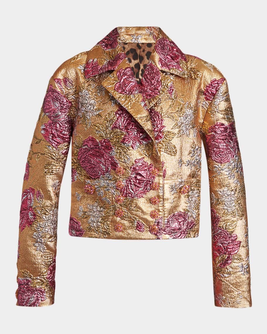 Dolce&Gabbana Metallic Floral Jacquard Double-Breasted Jacket