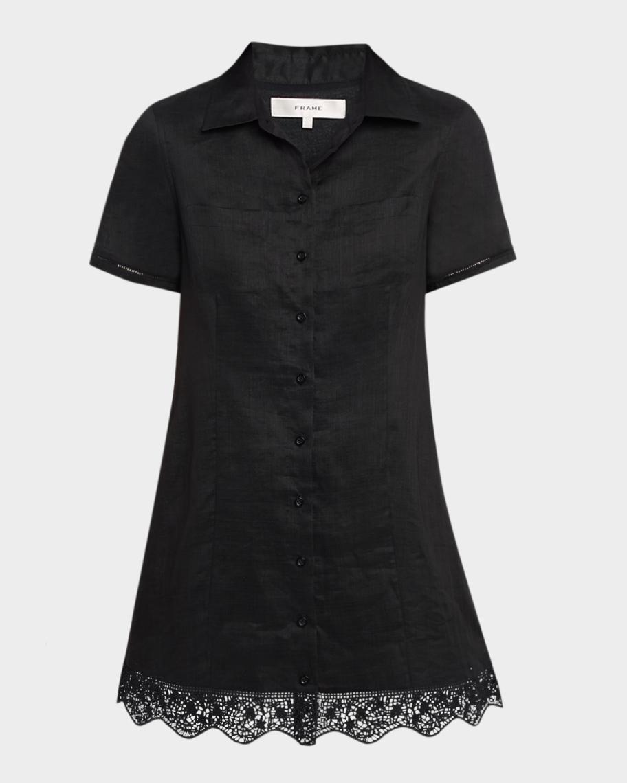 frame shirt dress FRAME Pleated Shirt Dress in White
