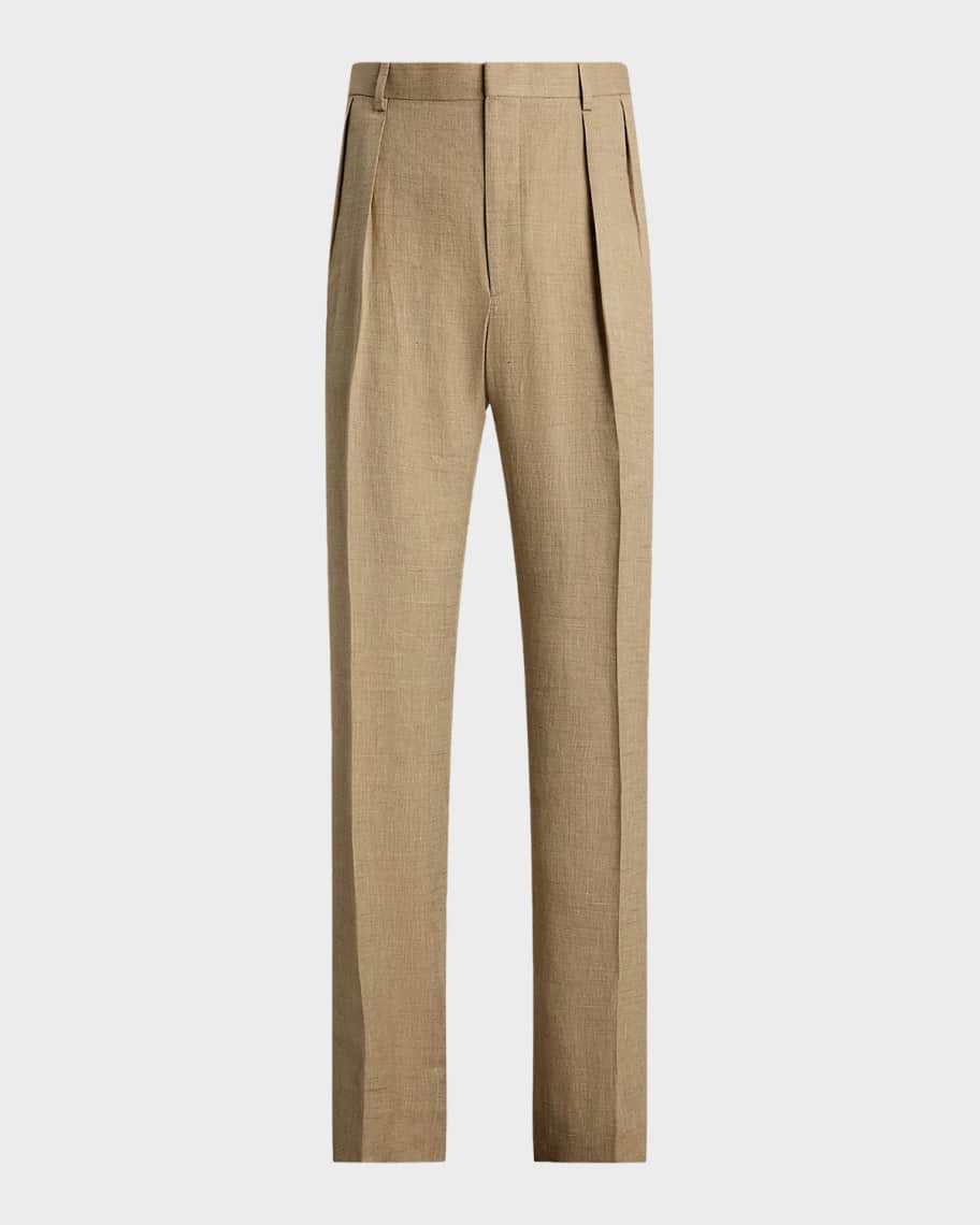 Ralph Lauren Purple label ベージュ スラックス 30 Ralph Lauren Purple Label Men's Micro-Textured Pleated Straight