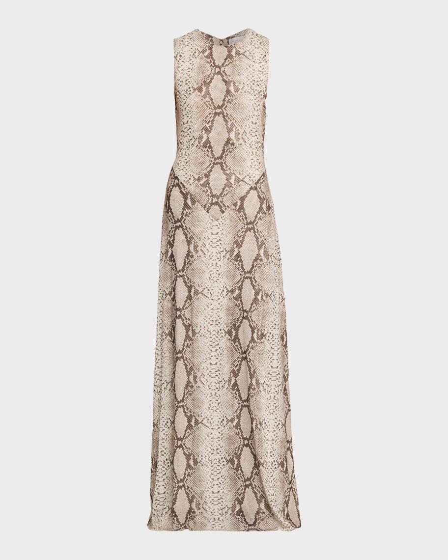 ronny kobo lanora marled knit maxi dress Uzina Sleeveless Python-Print use:Wedding