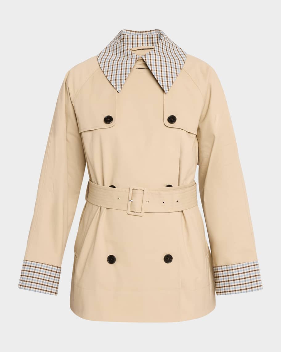 Rails Lucien Gingham Gabardine Trench Coat | Neiman Marcus