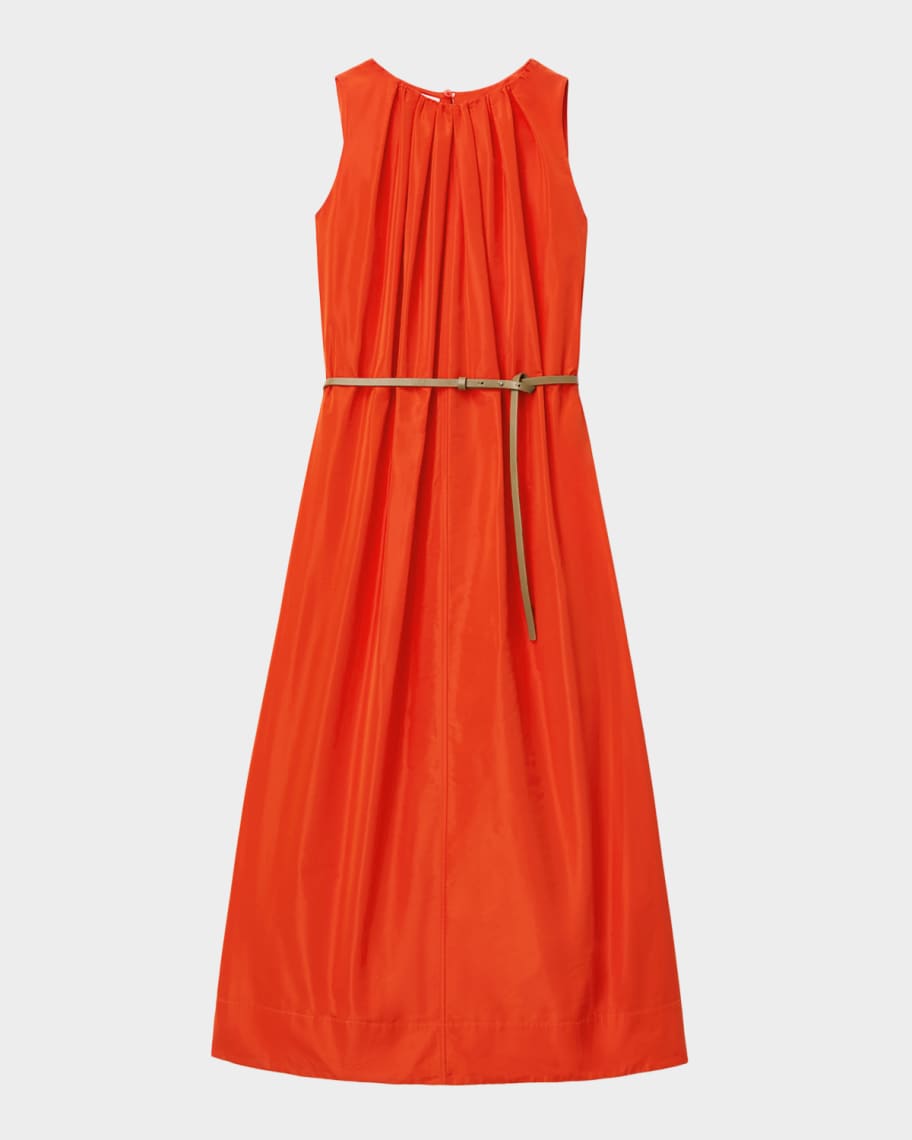 Lafayette 148 New York Sleeveless Pleated Midi Dress | Neiman Marcus