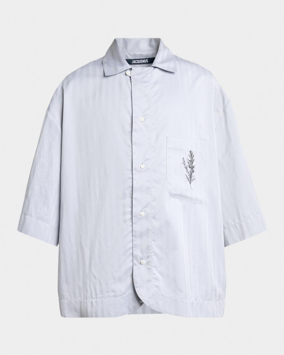 Jacquemus Men's La Chemise Rosamary-Printed Short-Sleeve Shirt