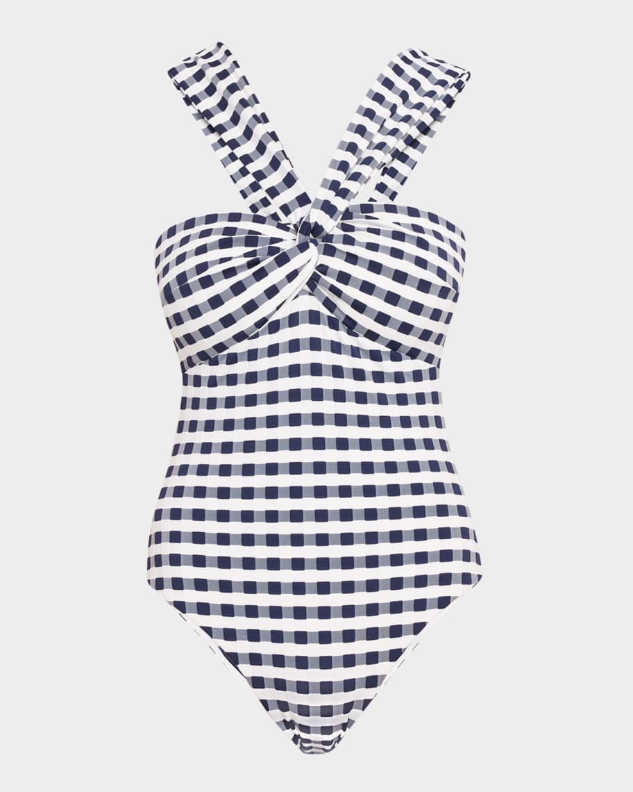 Milly Betsy Cottage Jacquard One-Piece Swimsuit | Neiman Marcus