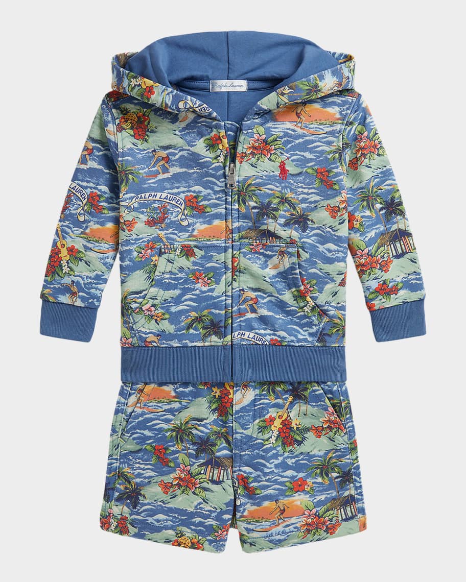 Polo Ralph Lauren Boy's Tropical-Print French Terry Hoodie