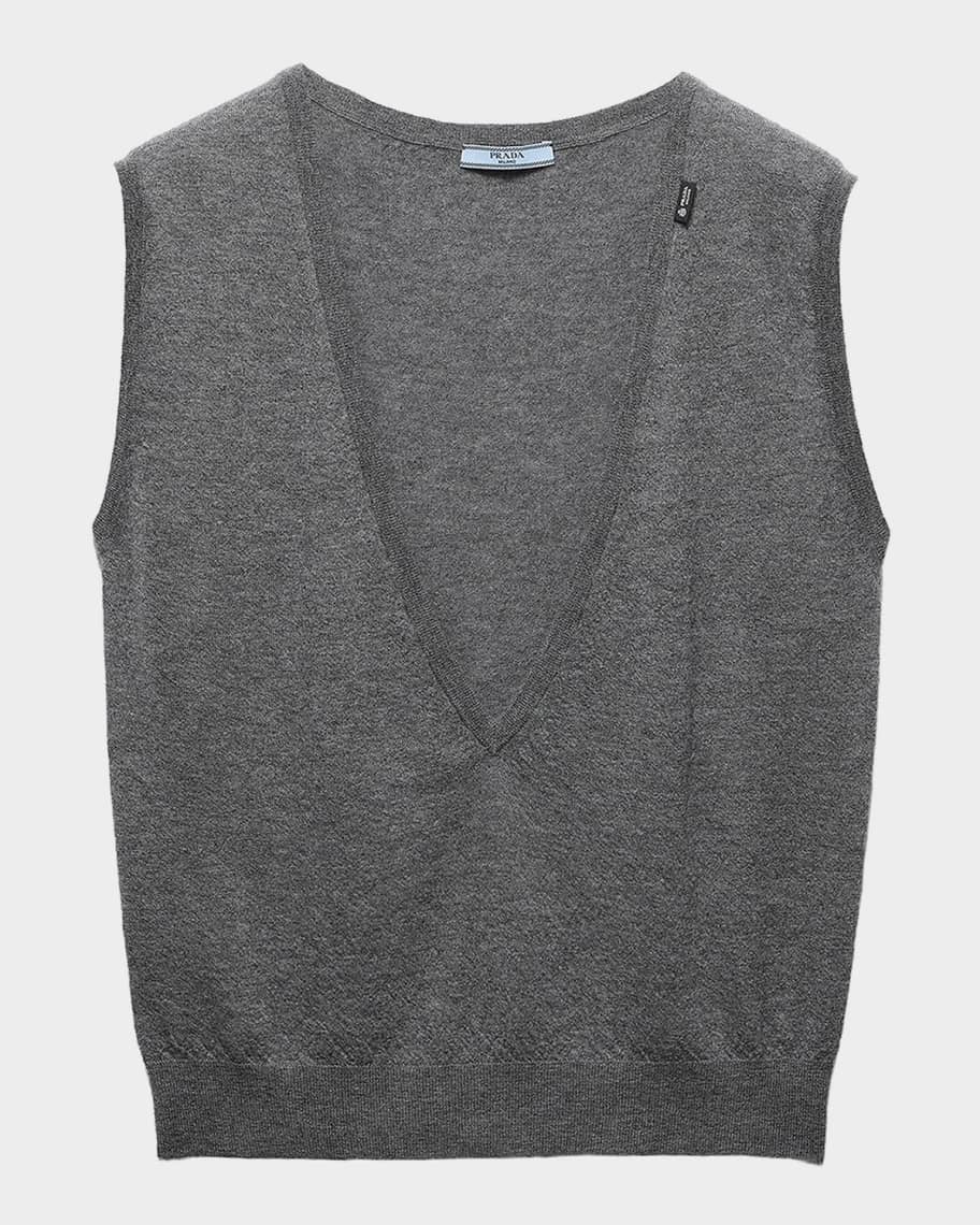 Prada Deep V-Neck Cashmere Vest | Neiman Marcus