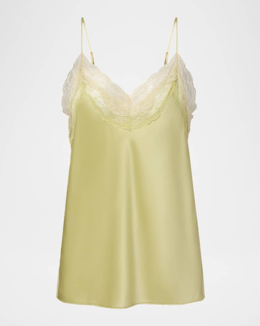 Veronica Beard Johanan Lace-Trim Silk Camisole | Neiman Marcus