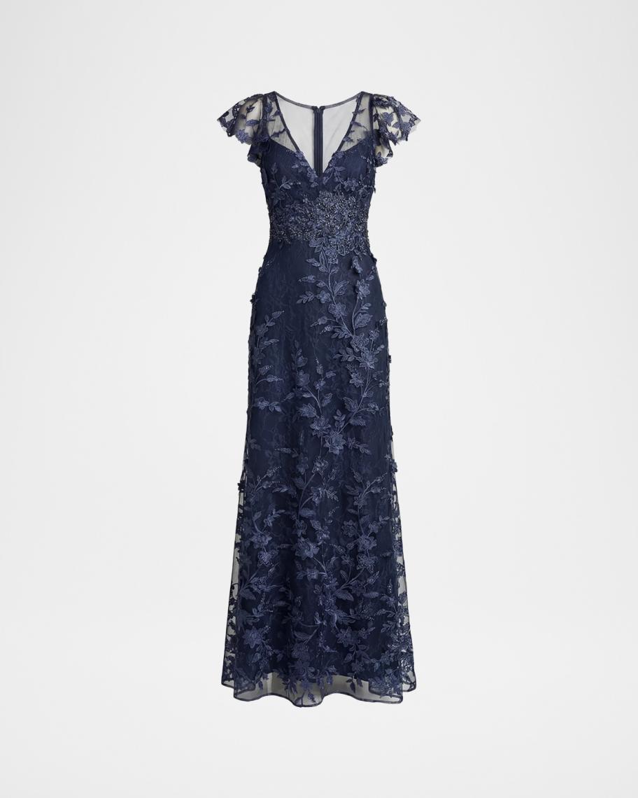 Sequined Mesh Mermaid Gown