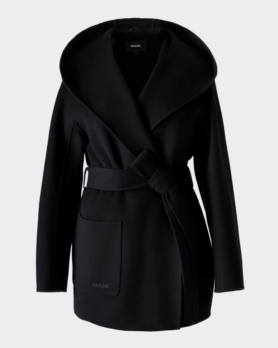 Mackage Paya-Z Hooded Wool Wrap Coat | Neiman Marcus