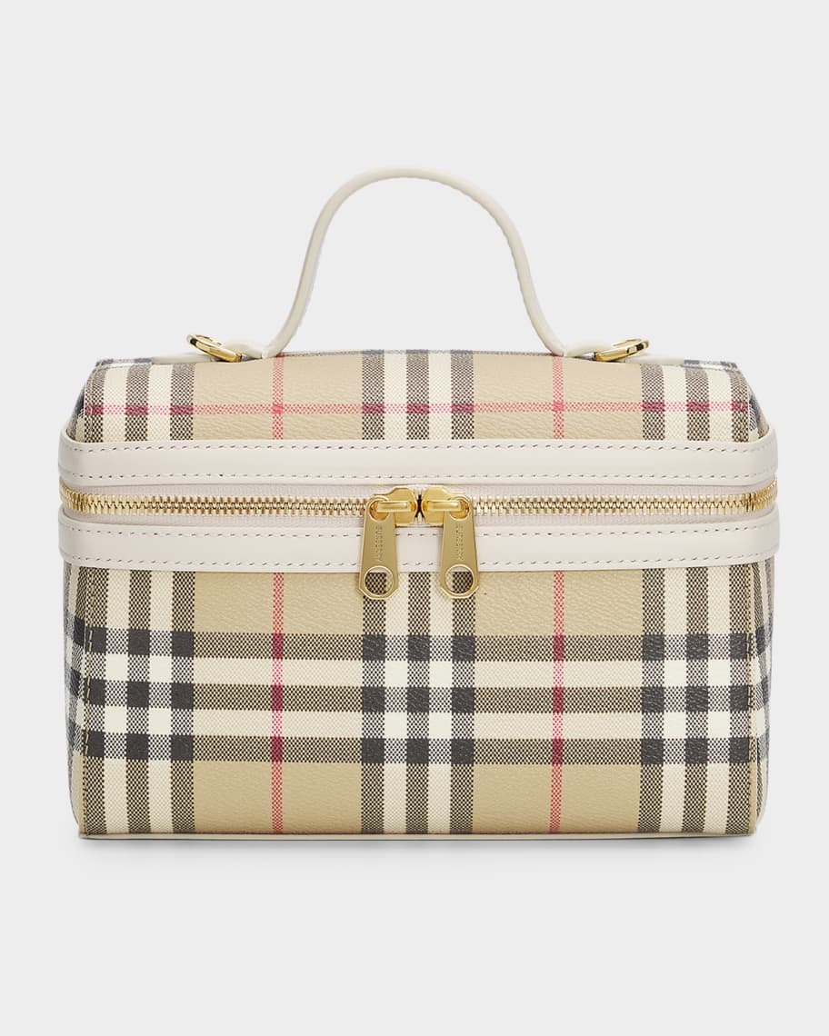 Burberry Check Leather Vanity Bag | Neiman Marcus