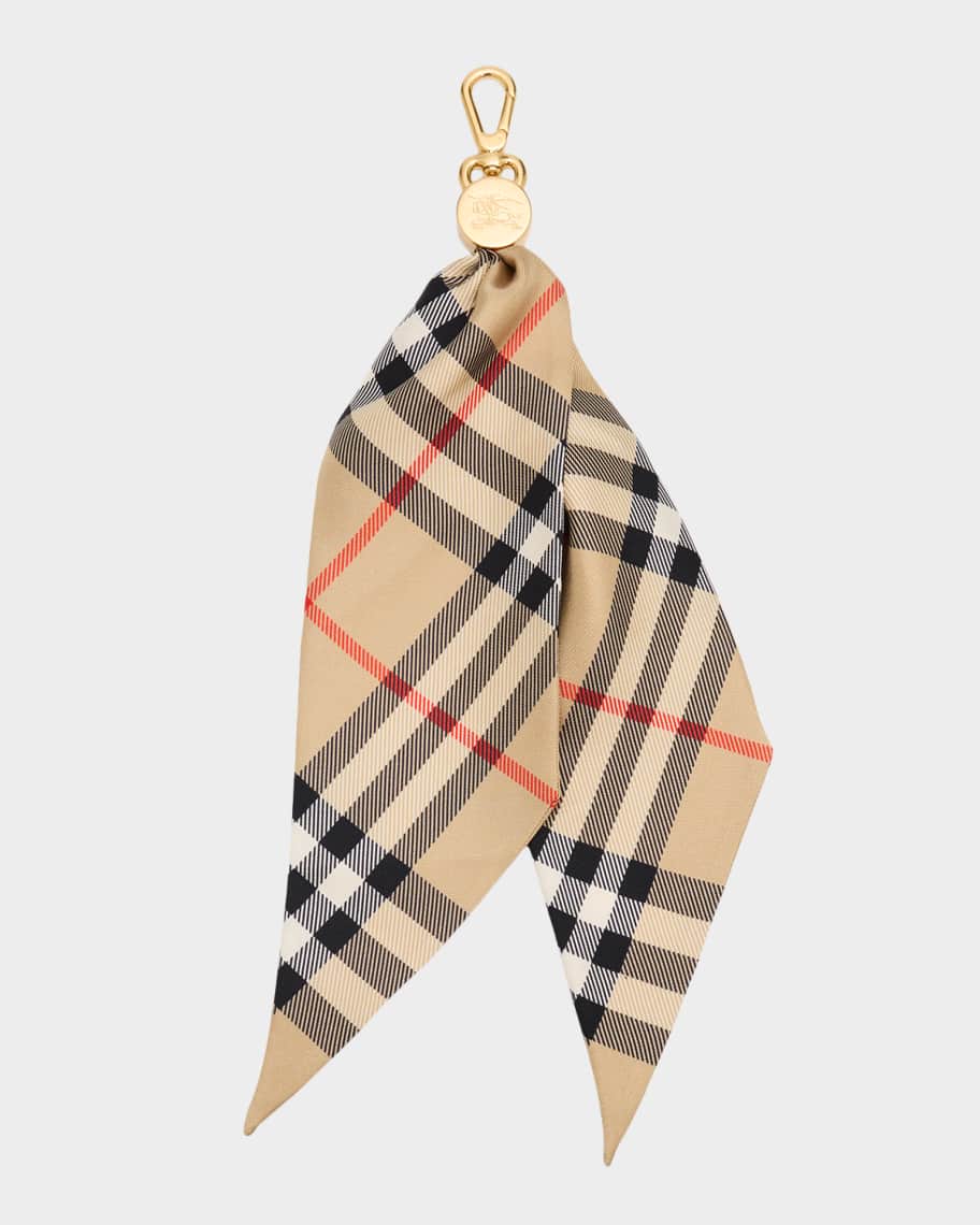 Burberry Check Silk Scarf Bag Charm | Neiman Marcus