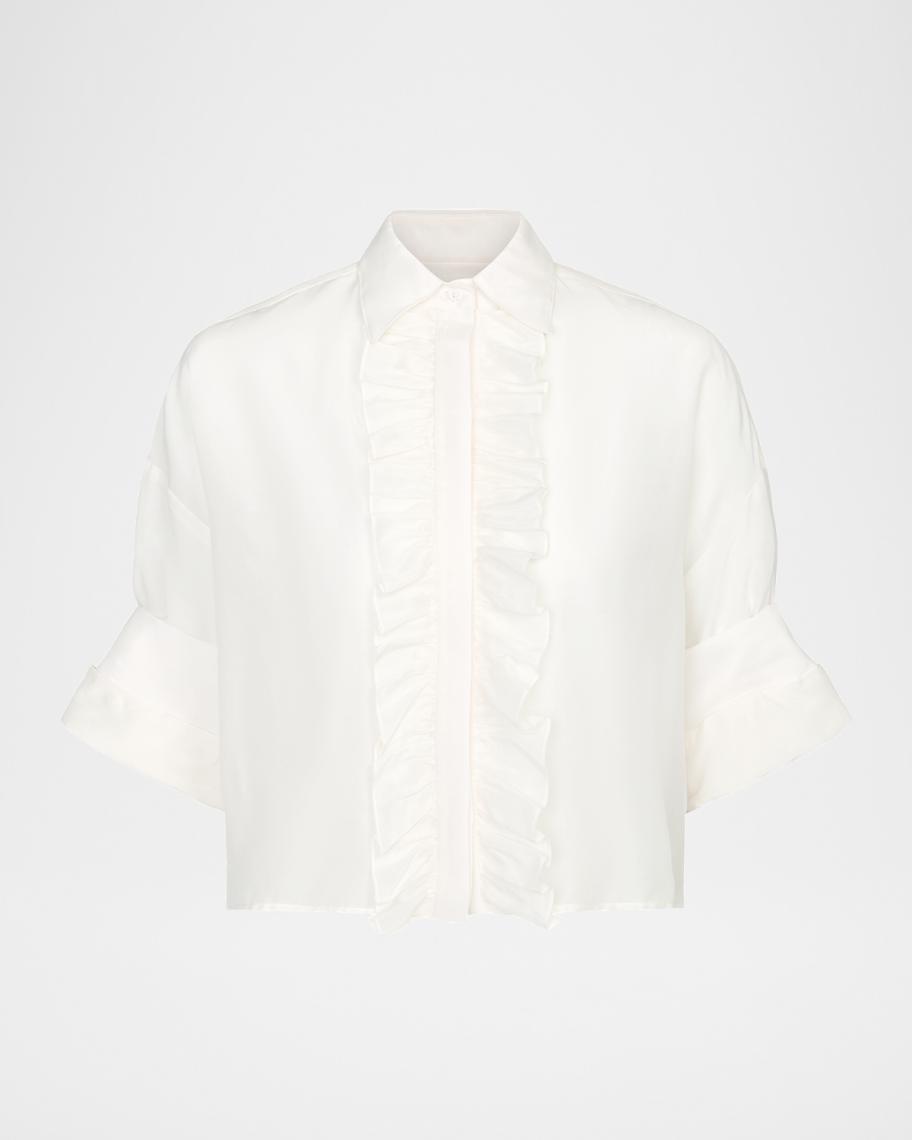 TWP Next Ex Cotton-Silk Ruffle Shirt | Neiman Marcus