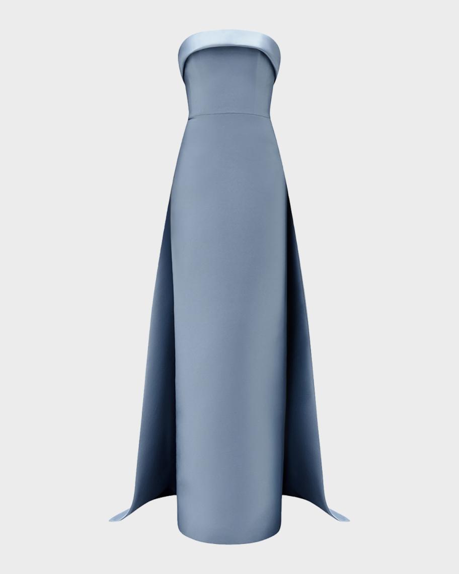 Amsale Strapless Column Gown with Detachable Cape | Neiman Marcus
