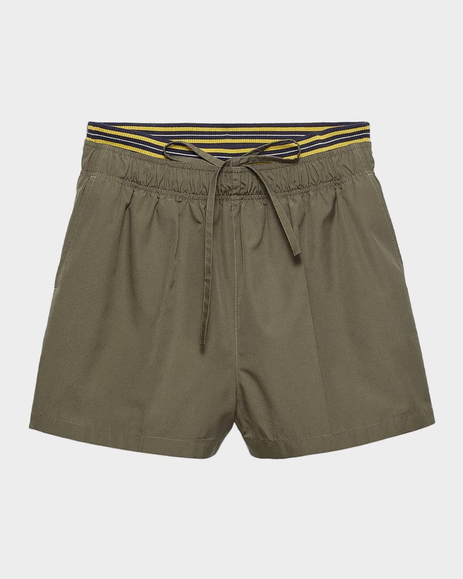 PRADASPORT ショーツ Prada Layered Poplin Pull-On Shorts | Neiman Marcus