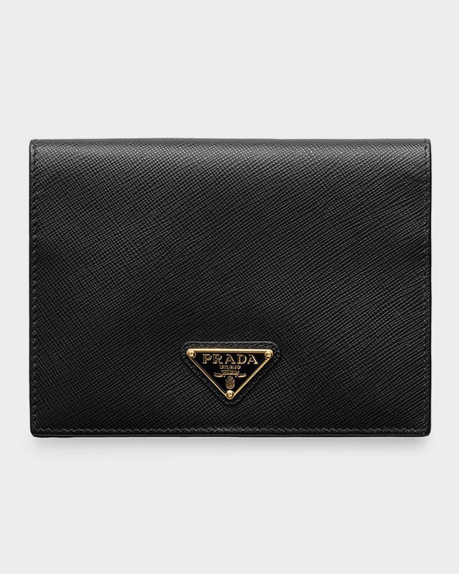 Prada Saffiano Leather Lips-Print Bifold Wallet | Neiman Marcus