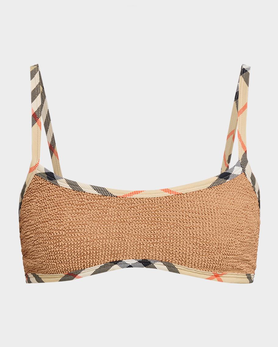 Burberry x Hunza G Tyler Check-Trim Two-Piece Swimsuit | Neiman Marcus