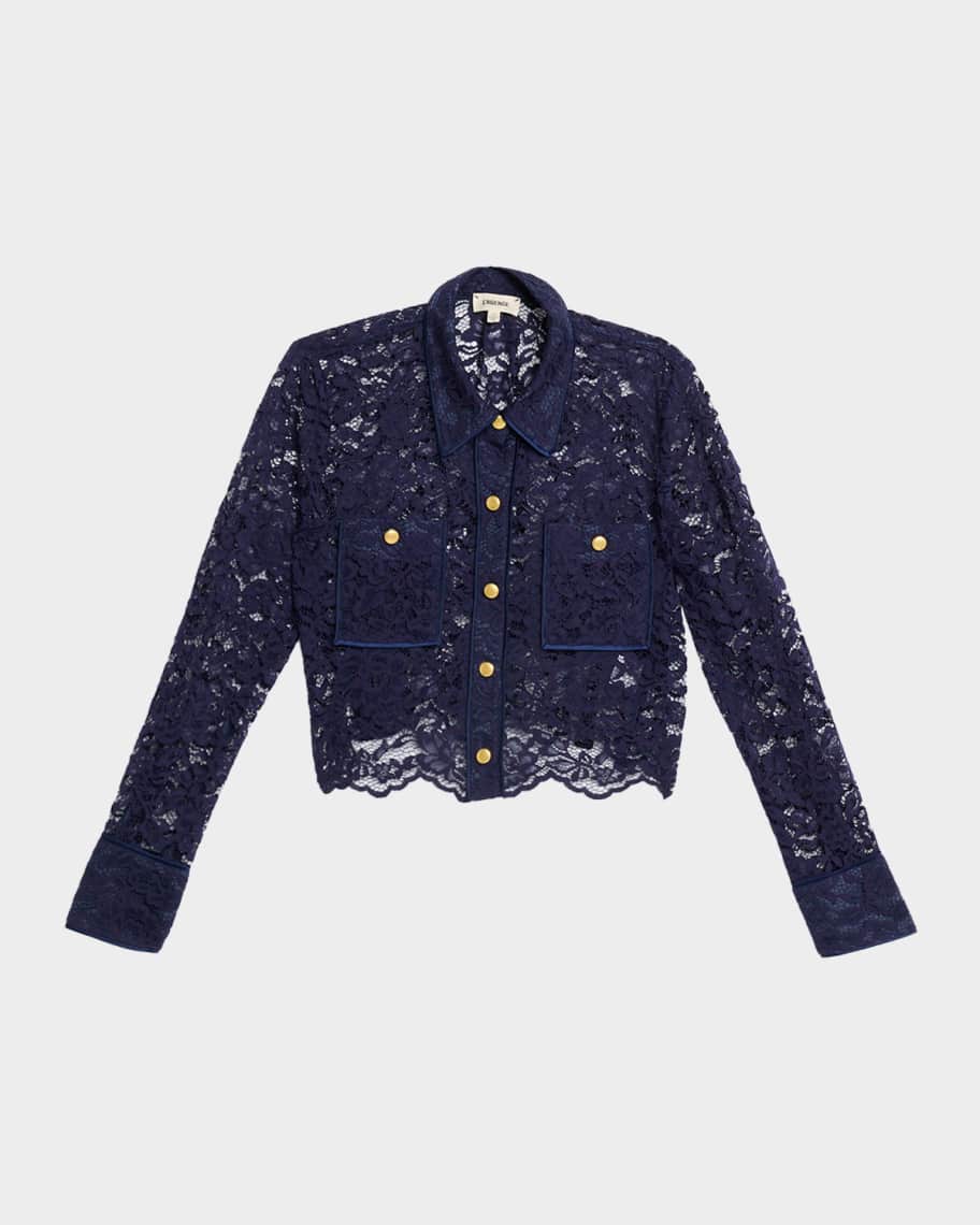 L'Agence Roelle Floral Lace Blouse | Neiman Marcus