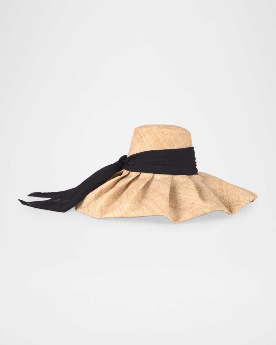 Eugenia Kim Bella Raffia Sun Hat with Chiffon Scarf | Neiman  display picture 1