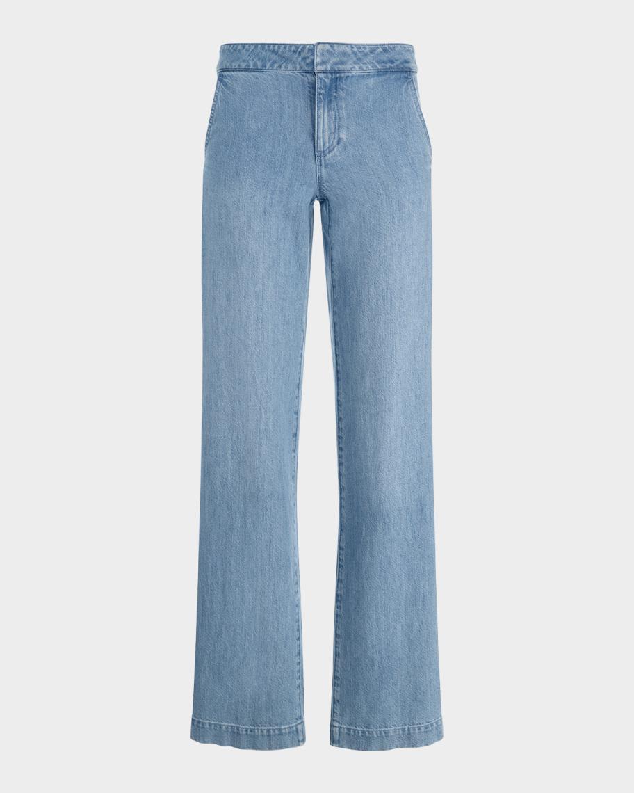 ALICE + OLIVIA Xander Low-Rise Racing Stripe Jeans | Neiman Marcus
