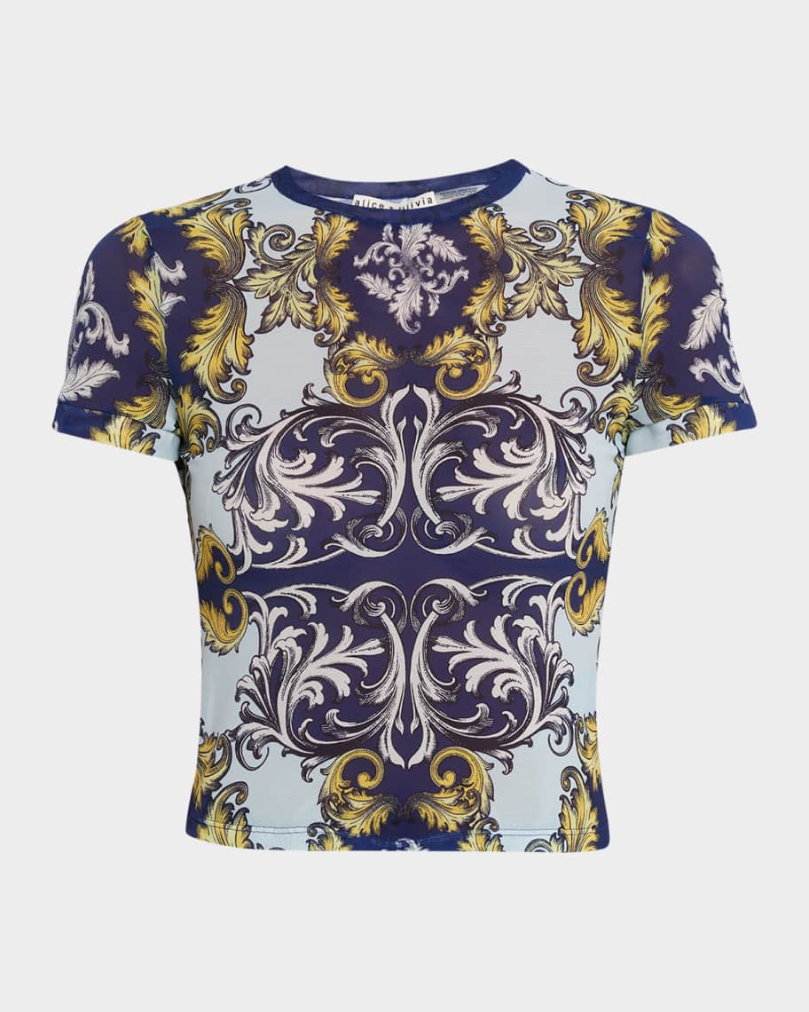 ALICE + OLIVIA Tess Crewneck Tee | Neiman Marcus
