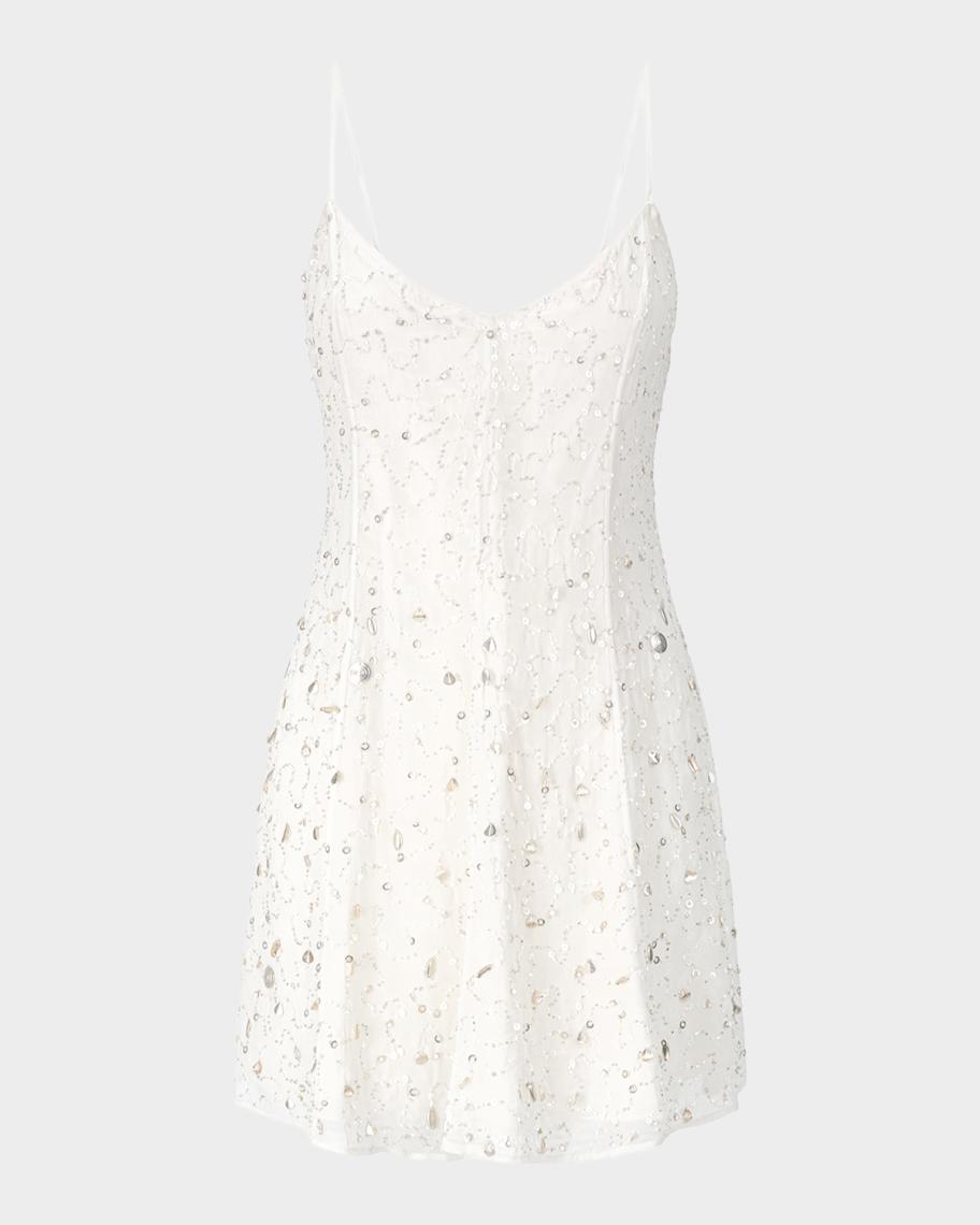 staud white sequin dress STAUD, Eton Dress in Moon, Size XL