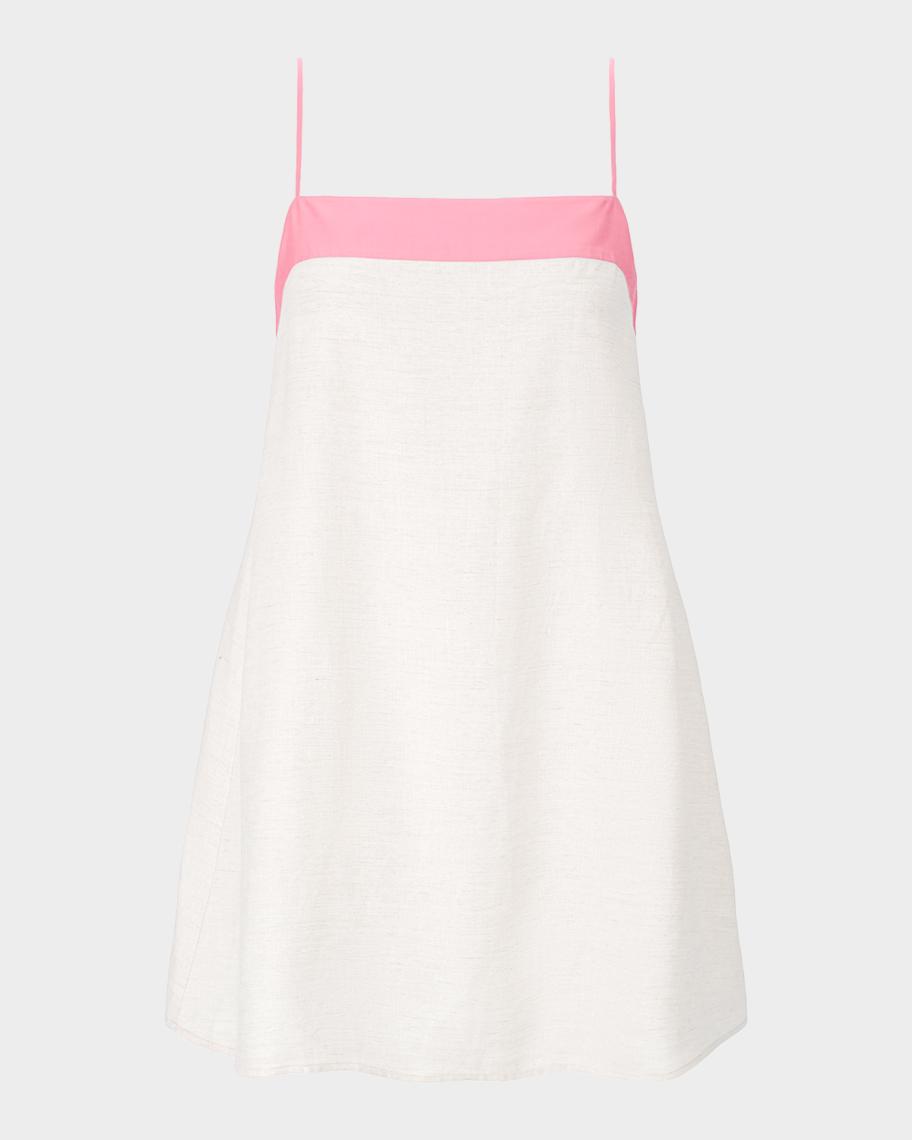 staud pop sardines ivory laura linen mini dress Staud Laura Linen Mini Dress in Pop Sardines Ivory