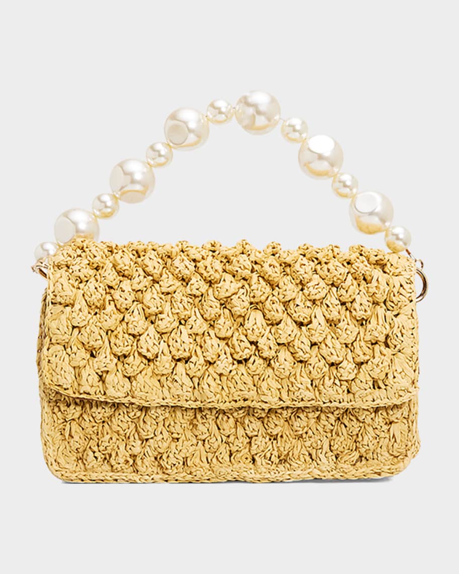 BTB Los Angeles Leilani Raffia Top Handle Bag | Neiman Marcus