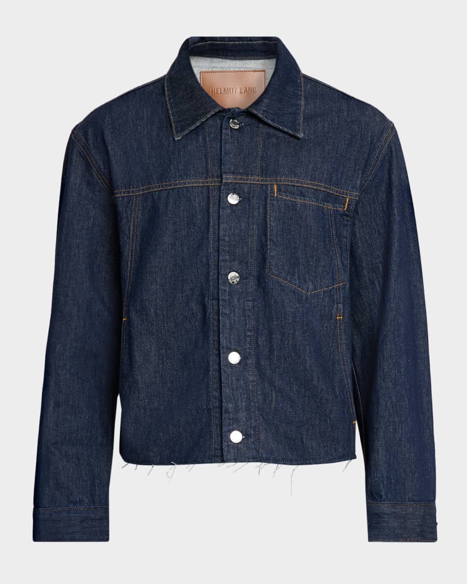 Helmut Lang Men's Brooklyn Denim Cropped Trucker Jacket | Neiman