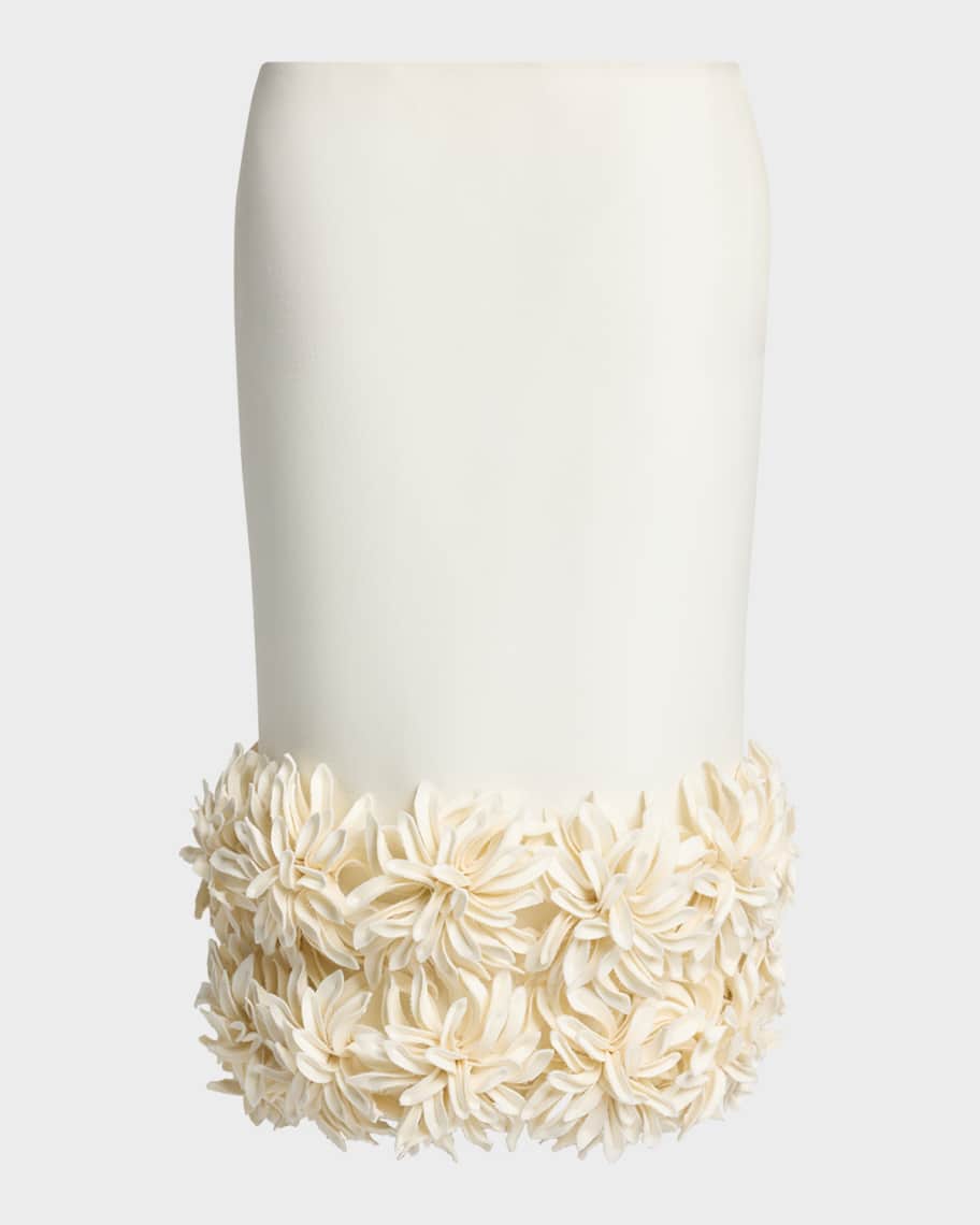 Balenciaga Pointy Flower Midi Pencil Skirt | Neiman Marcus