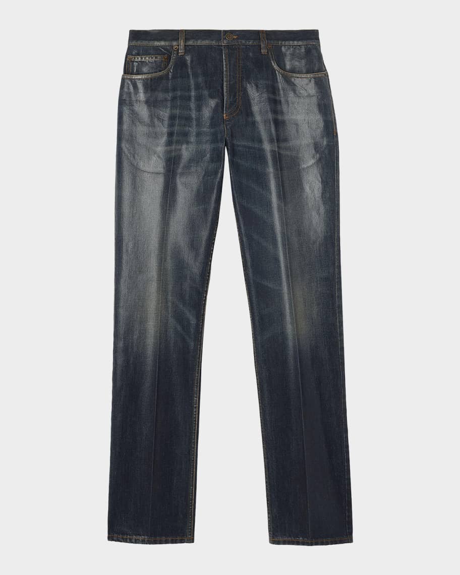 パンツ archive Burberry Coated Denim Pants Burberry Men's Slim Fit Coated Jeans | Neiman Marcus