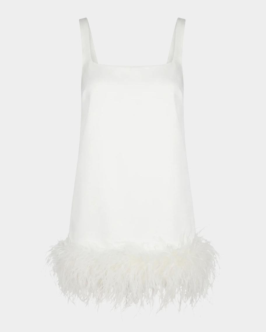 Ragna Feather-Trim Mini Dress, photo 1 of 4