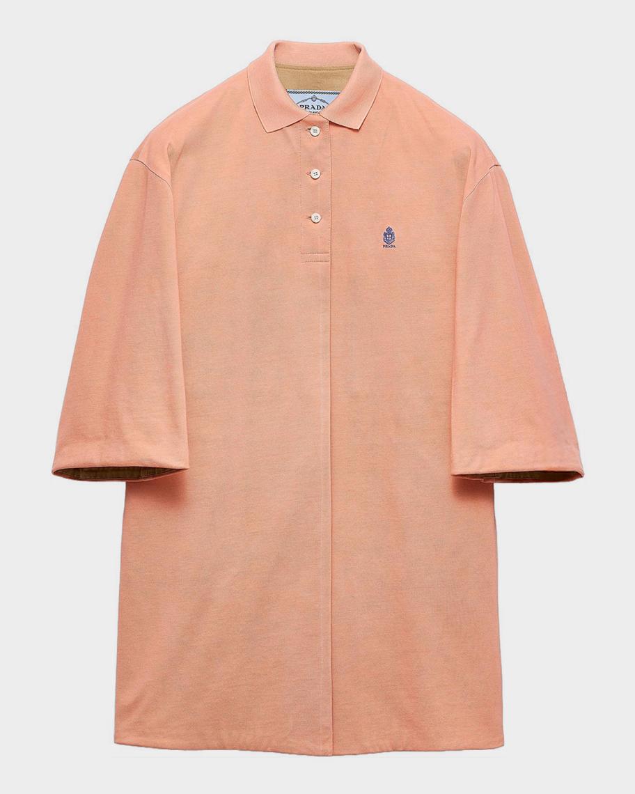 Prada Old Pique 3/4-Sleeve Polo Coat | Neiman Marcus