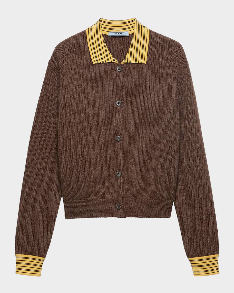 Prada Cashmere Collared Cardigan | Neiman Marcus