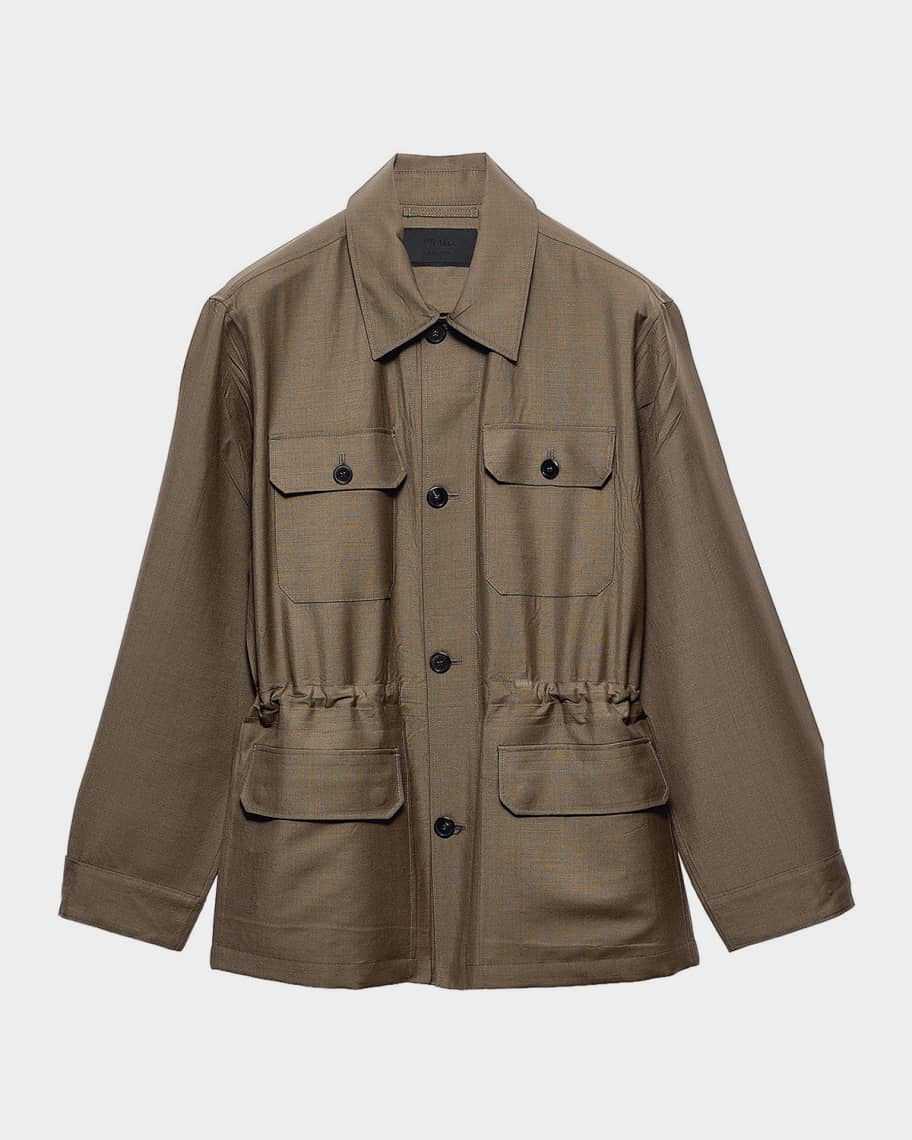 Prada Men's Mohair-Wool Safari Jacket | Neiman Marcus