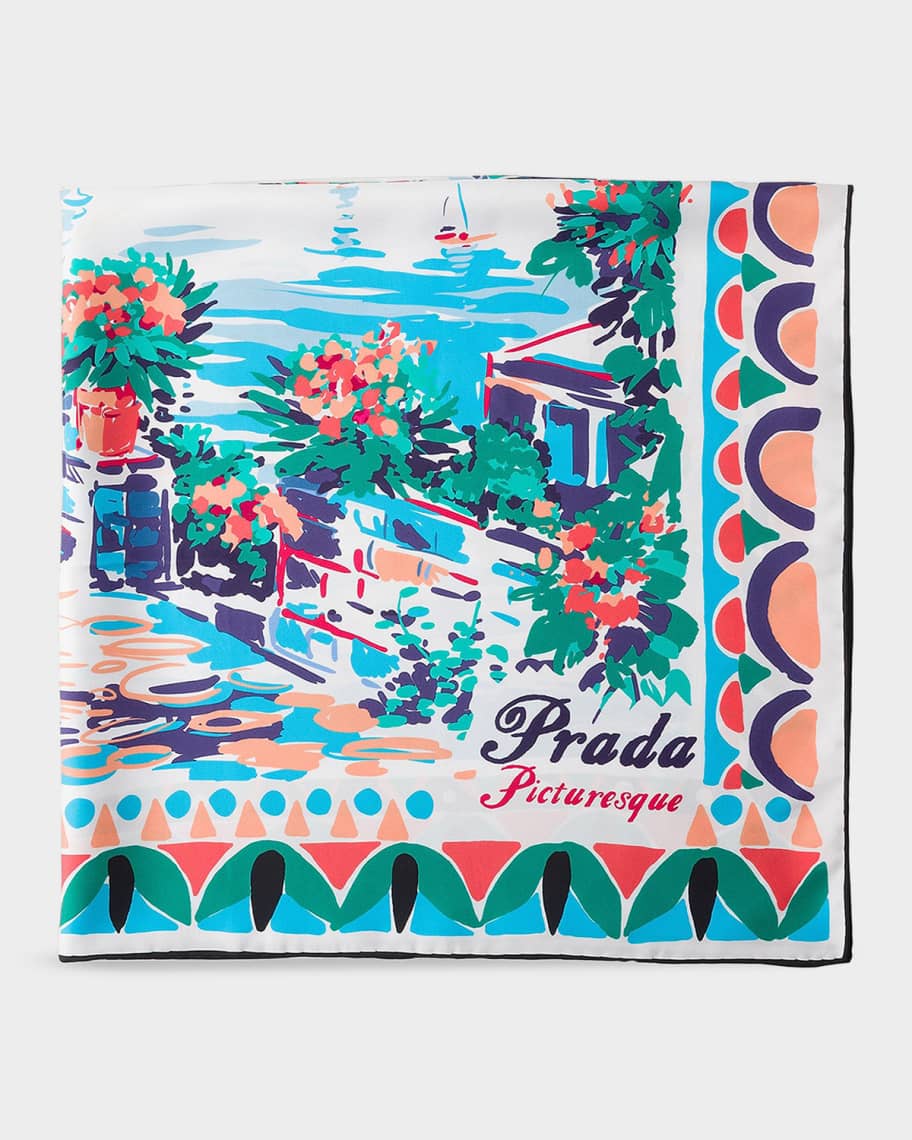 Prada Printed Silk Twill Scarf | Neiman Marcus