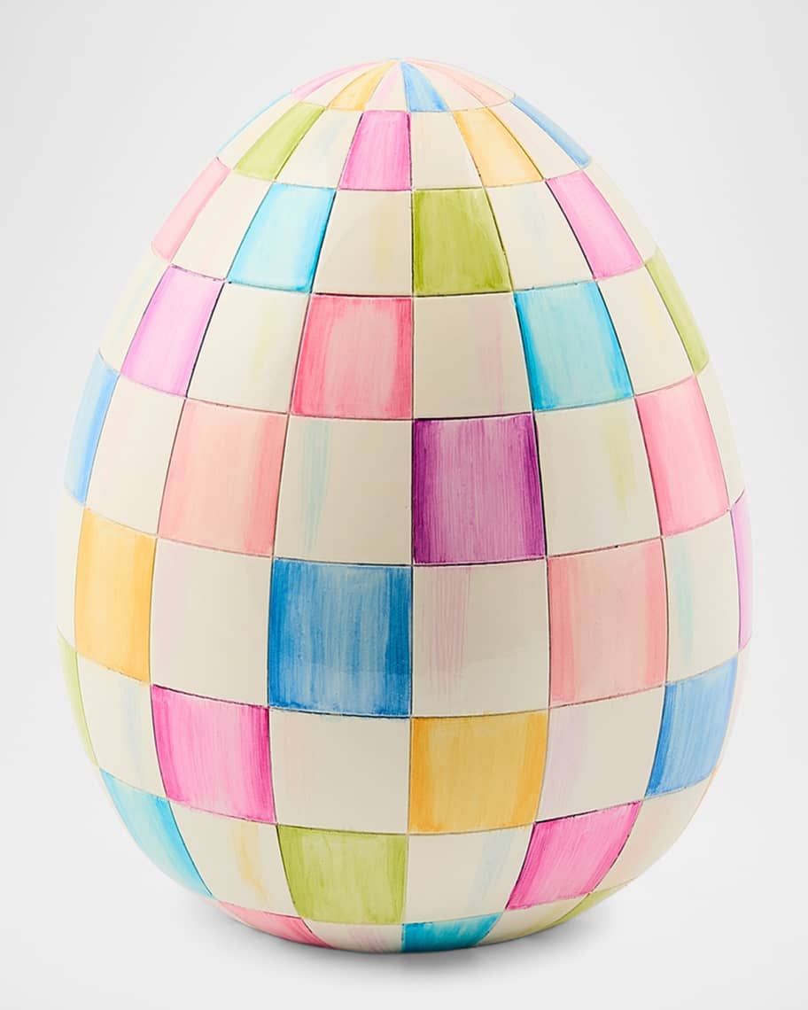 MacKenzie-Childs Frolic Spring Multi-Check Medium Easter Egg