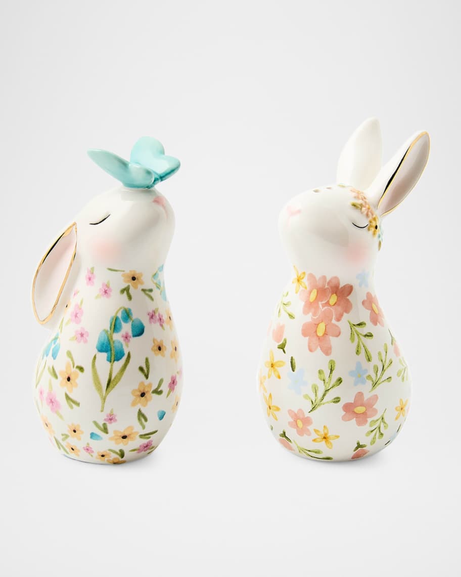 MacKenzie-Childs Posie Patch Rabbit Salt and Pepper Set | Neiman